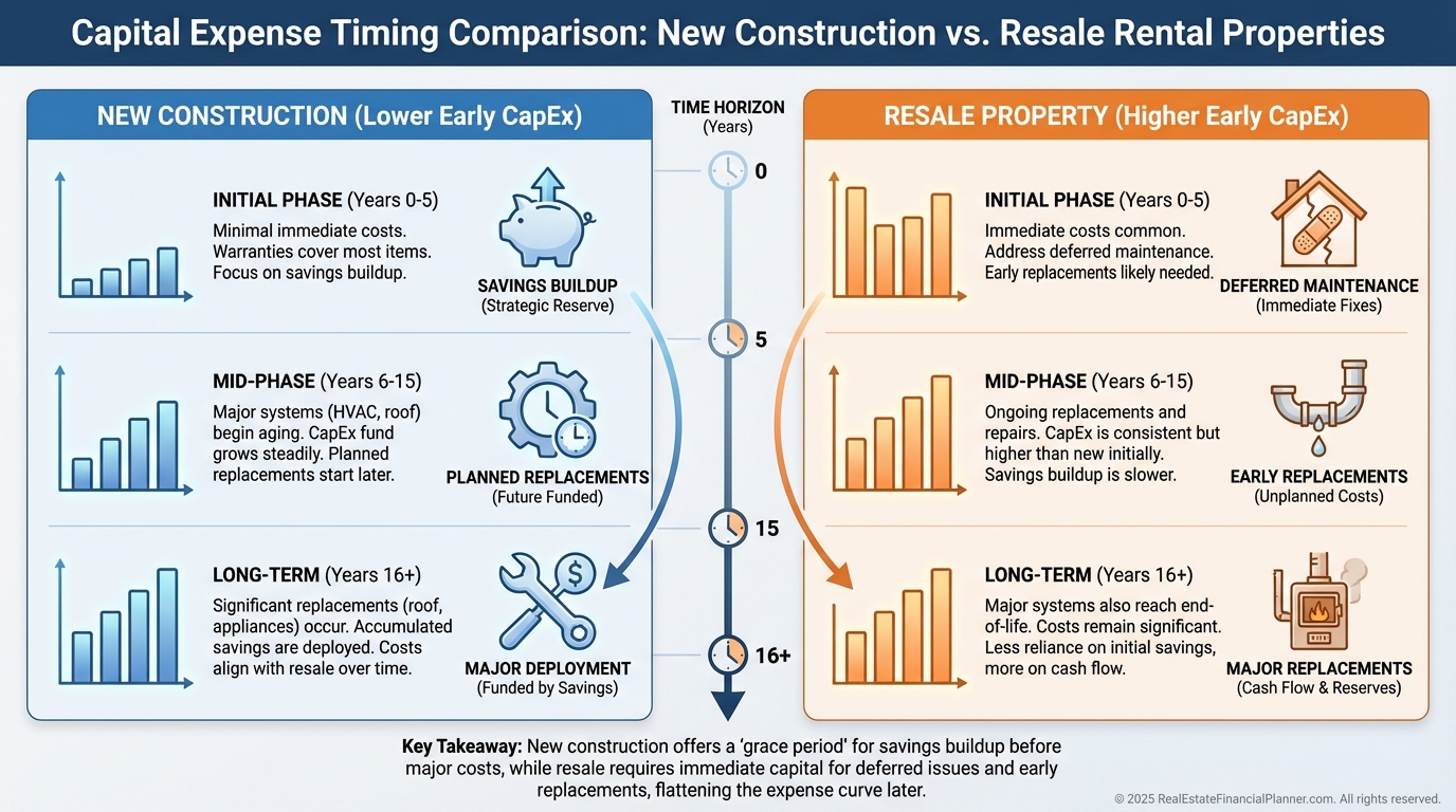 New Construction vs Resale CapEx Timing